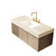 Meuble-lavabo suspendu de 122 cm avec tiroir, portes, comptoir, lavabo en céramique et robinetterie - Conception en contreplaqué