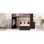 Lit mezzanine avec lit simple autoportant, tablettes, bureau et garde-robe-145323513-145323492