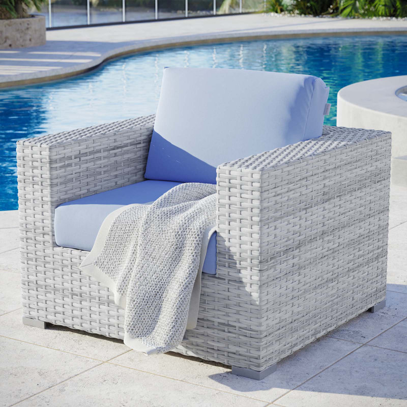 Fauteuil d'extérieur Convene, Bleu clair
