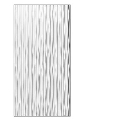 Art3d 47.2''X23.6'' Black PVC Wall Panel,Wavy Textured Accent Wall Paneling for Living Room,TV Backdrop(Set of 6)