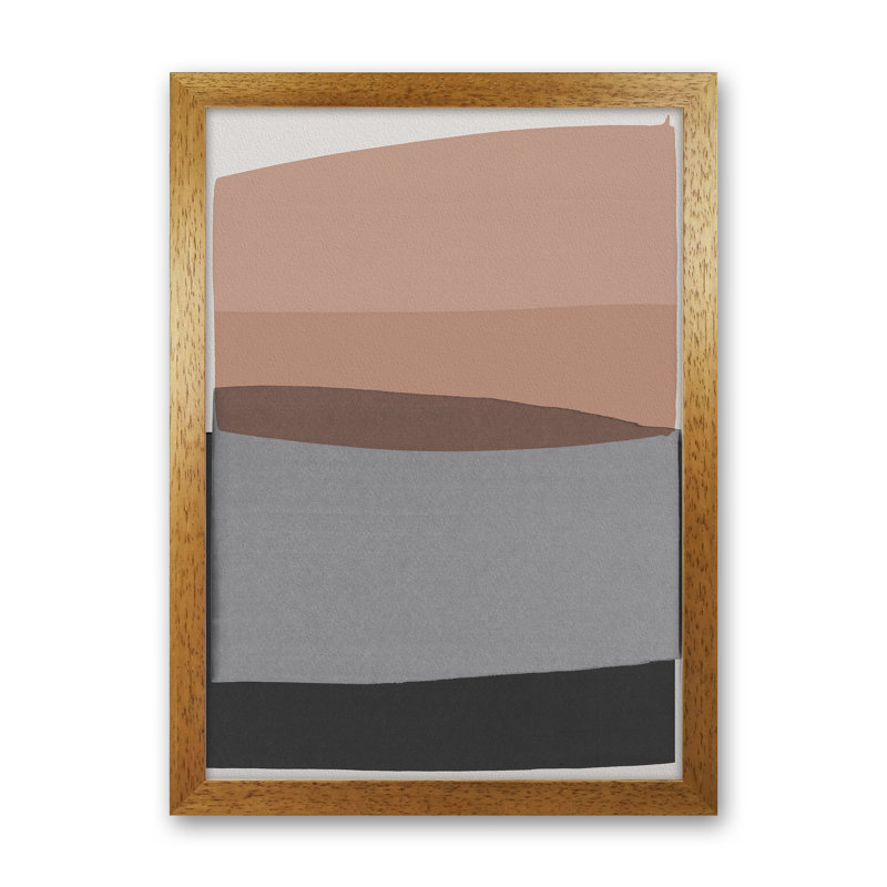 Modern Pink And Grey by Orara - Print, Oak Framed, 59.4cm H x 42cm W x 3cm D