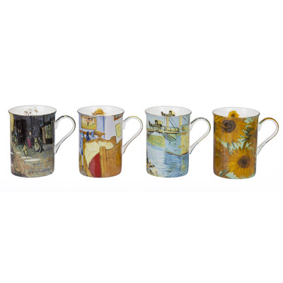 Van Gogh 4 Piece Bone China Mug Set