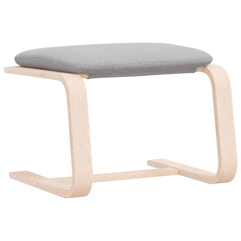Nasire Upholstered Ottoman, Natural, Light Gray