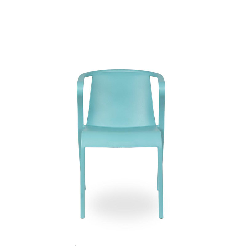 Horka Stackable Outdoor Patio Dining Armchair with Cushion, Aquamarine