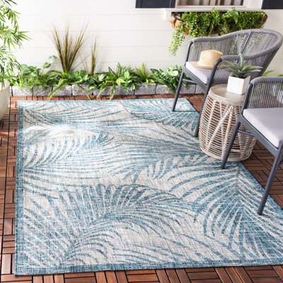 Tapis d'intérieur / extérieur à motif floral Shani Performance