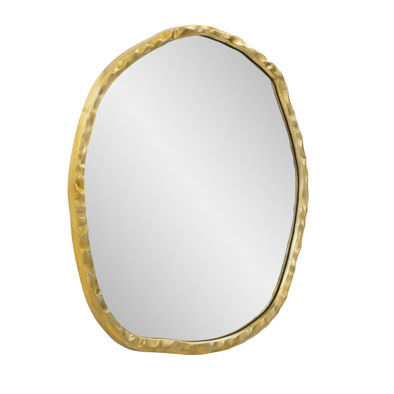 Martine Abstract Cast Iron Mirror in Gold