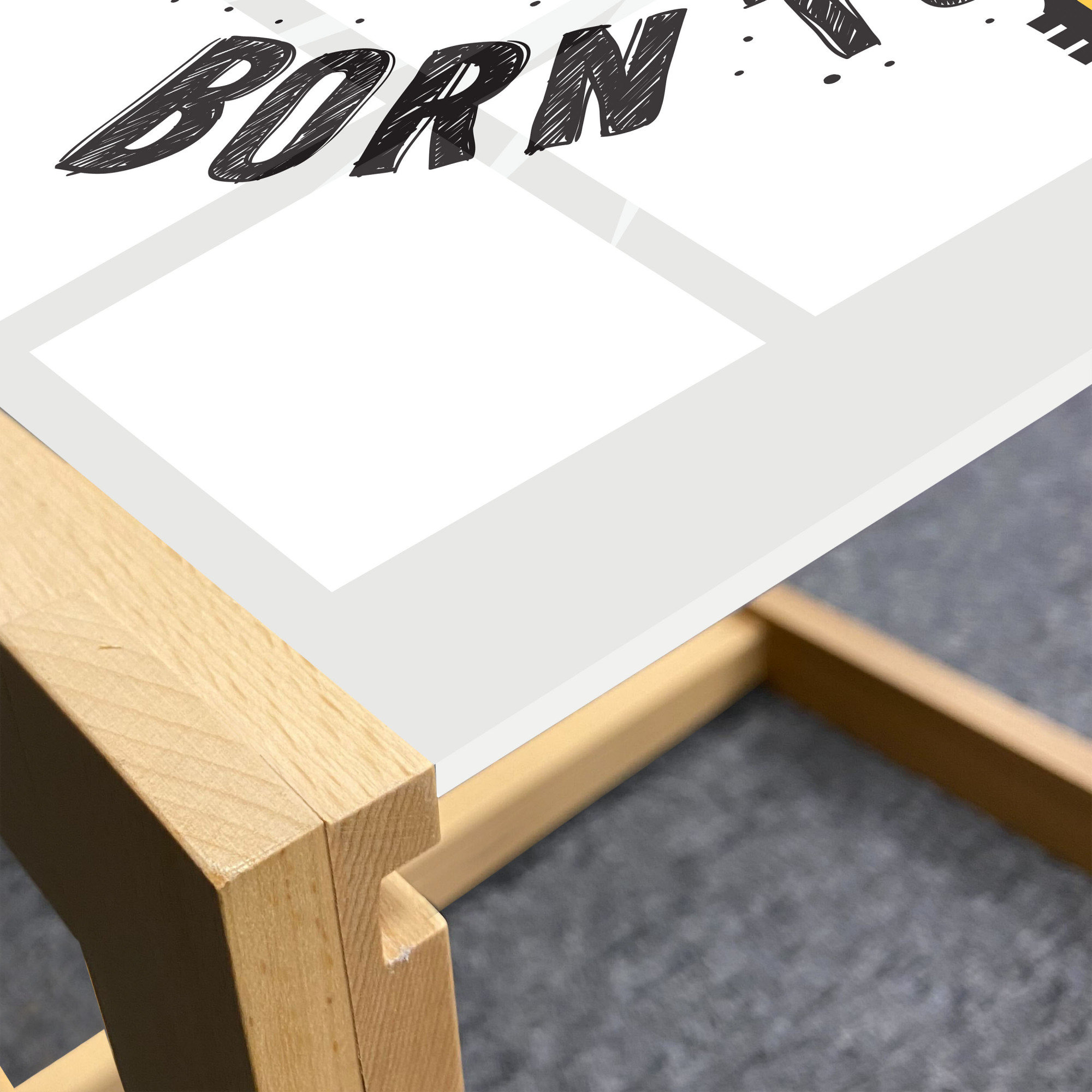East Urban Home Rock And Roll Coffee Table, Born To Be Wild Calligraphy
