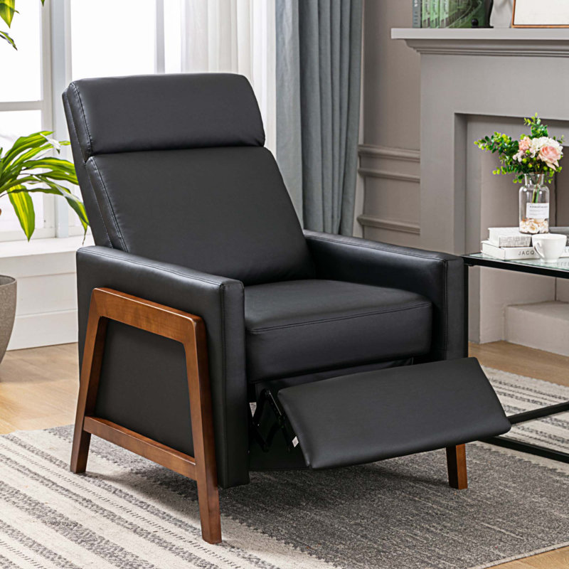 Fauteuil inclinable Latyra, Similicuir noir