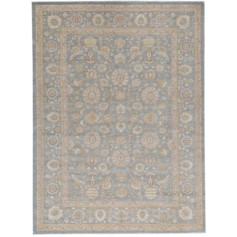 Tapis bleu marine noué à la main de haute qualité