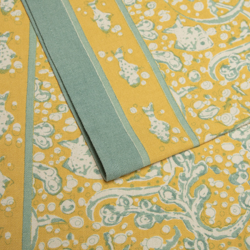 Pickering Runner, 72" L x 16" W, Aqua/Citrine
