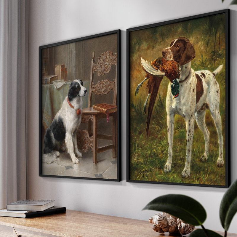 «Vintage Animal V», 2 pièces, Noir, H 10 po x l 16 po