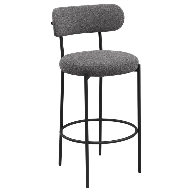 Chaise rembourrée Viola Boucle (ensemble de 2), Gris, Tabouret de bar d'une hauteur de siège de 30 po