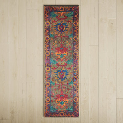 Maribel Floral Handmade Tufted Wool Blue/Red/Green/Yellow Area Rug -  Birch Laneâ¢, BNGL4507 30510217