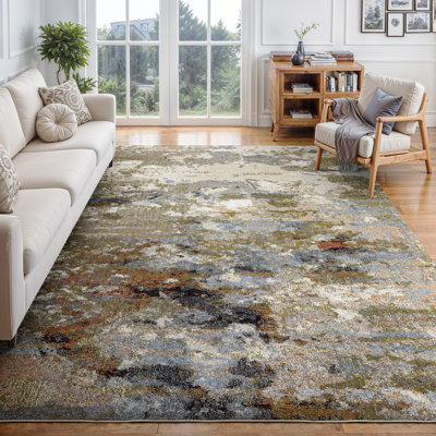 Tapis olive / bleu Genesis