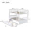 Lit superposé double en bois d'hévéa double avec lit gigogne simple, échelle et garde-corps-1786354381