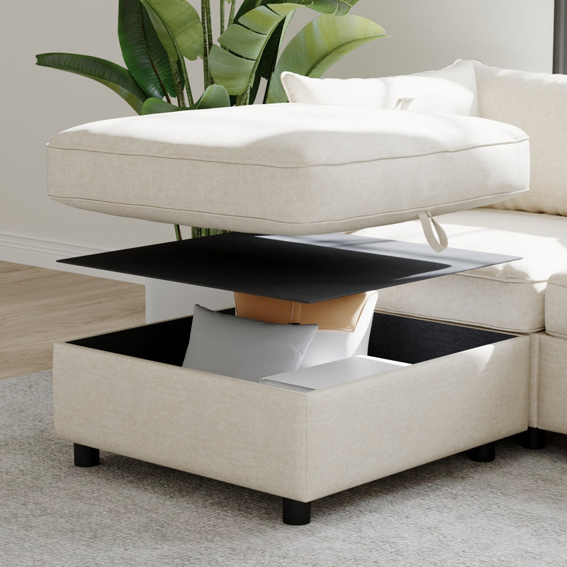 Canapé modulaire convertible avec rangement, tissu chenille, canapé de salon moderne