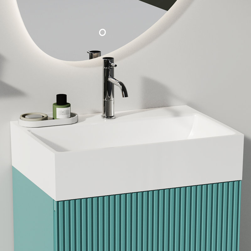 20"X14" Integrated White Ceramic Bathroom Sink With 1 Faucet Hole - Finish, Stain , Contemporary Style, Smooth Surface, Effortless Maintenance Glossy Kitchen Hole, Overflow, Scratch Modern Design
