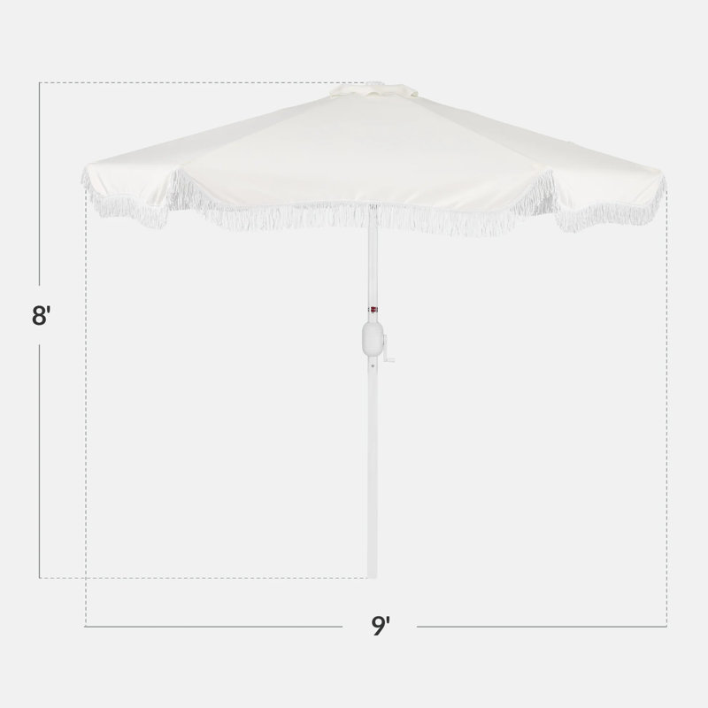 Parasol 9 pi Boho, Blanc