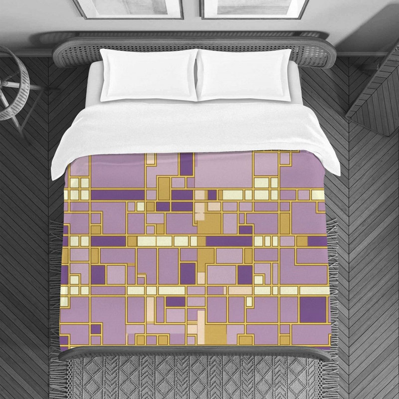 Housse de couette à motif géométrique Mondrian Bedding 4544, Housse de couette pour très grand lit