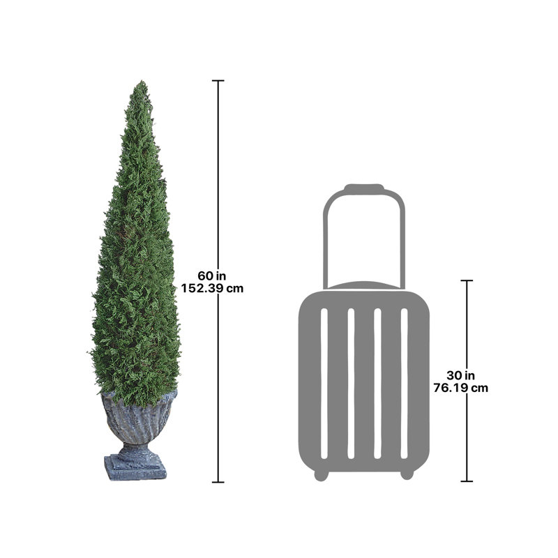 Topiaire de buisson artificiel avec urne, 60" H x 12" lx 12" p