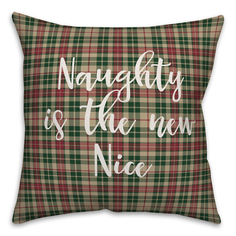  Coussin Naughty is the New Nice in Tartan, Coussin décoratif