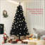 Arbre de Noël artificiel de 6 pi de hauteur, arbre de Noël non éclairé avec 1000 pointes de branches, ouverture automatique, base en acier, décoration des Fêtes pour bureau personnel, noir-1763022947