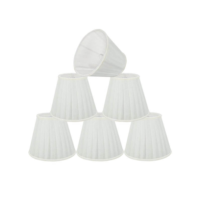 Abat-jour empire en tissu H 4,25 po (à clips), Blanc