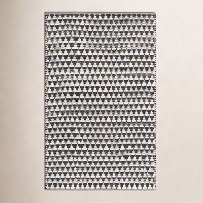 Addy Hand-Woven Geometric Black Rug