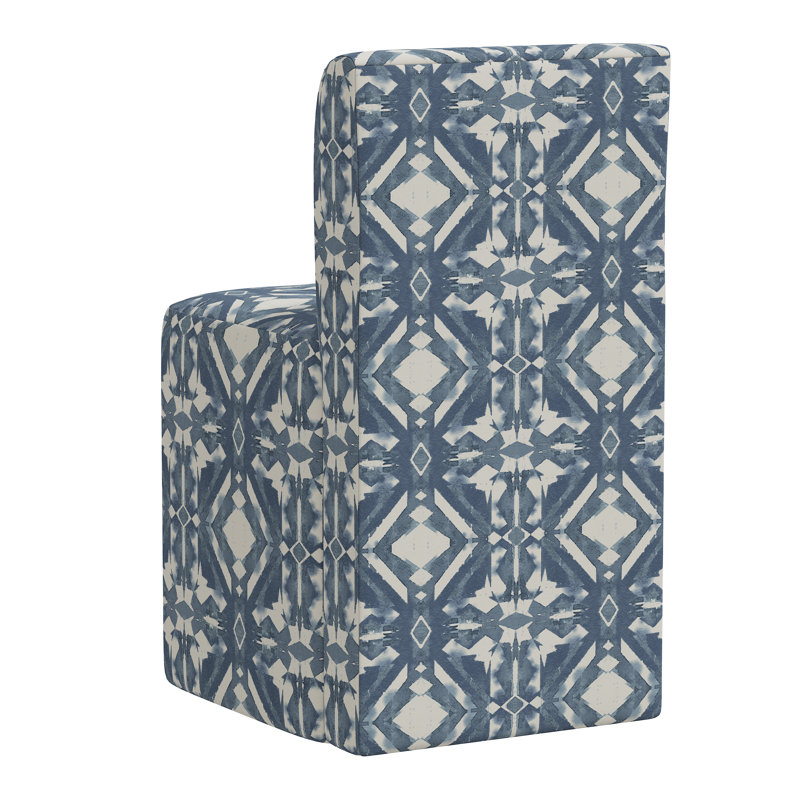 Damen Dining Chair In Asha Blue, Asha Blue Ikat