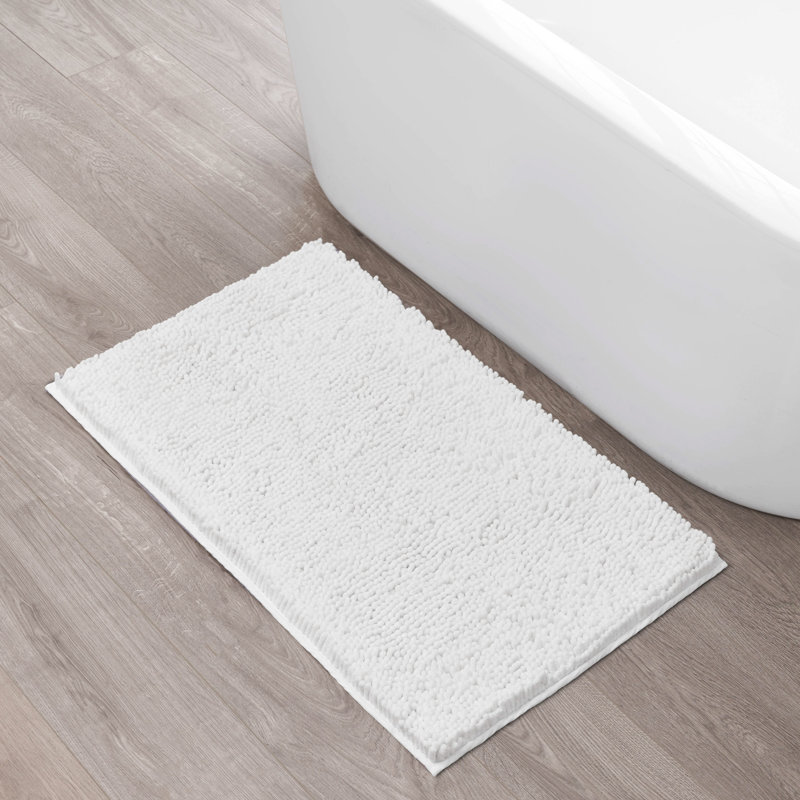 Non-Slip Bath Mat - Basics by Wayfair™, Single - 21" L x 34" W, White