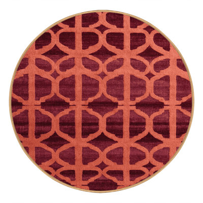 Machine Washable Trellis Pink Area Rug