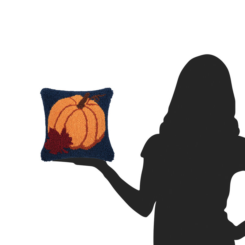 Autumn Pumpkin Hooked Pillow
