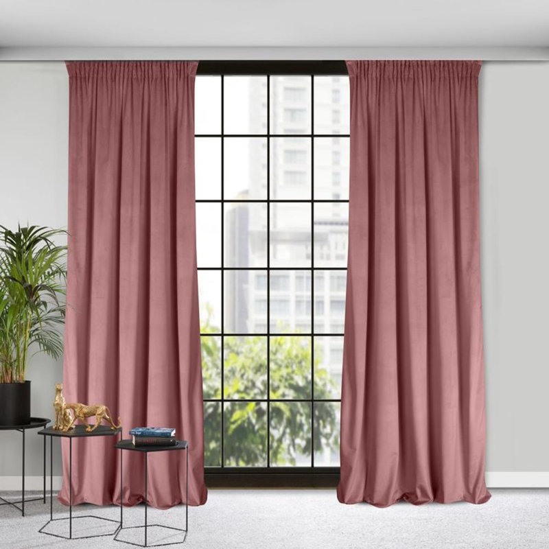 D91 Rosa Slot Top Blackout Curtain, Pink