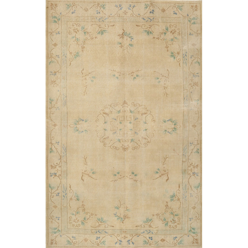 Tapis contemporain gris / olive clair, Rectangle 5 pi x 8 pi
