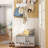 Hall Tree With Bench And Metal Hooks