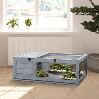 Maison de reptile en bois gris - Créez un environnement de vie sécuritaire et confortable pour vos animaux de compagnie