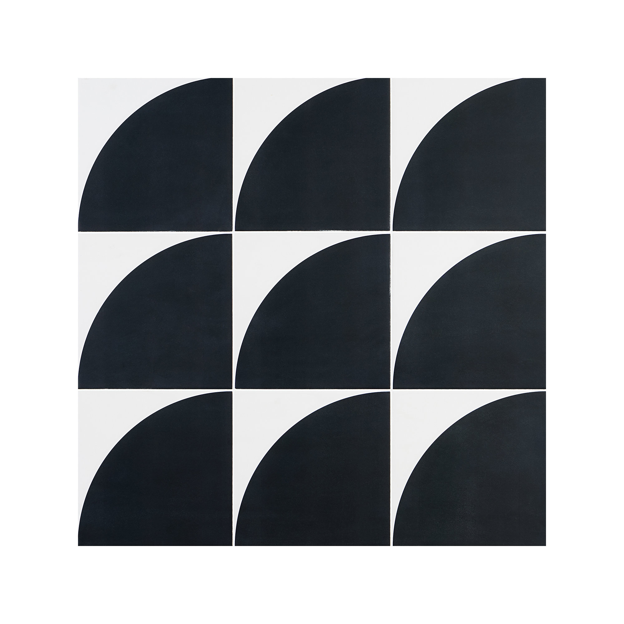 Stacy Garcia Victoria 8" x 8" Porcelain Encaustic Patterned Look Wall & Floor Tile, Black