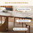 Buchu 63-95"Extendable Modern Dining Table for 6-10, White Glossy Sintered Stone Tabletop-608624594