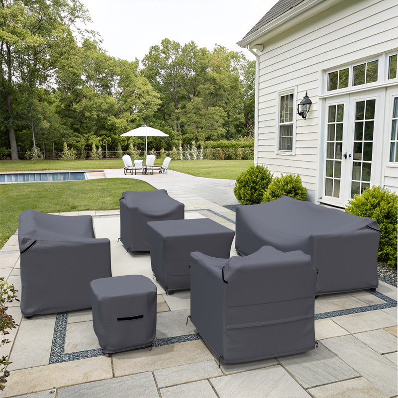 Lovall Rattan Wicker Patio Seating Group Cover