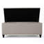 Banc de rangement avec repose-pieds clouté Sharon, tissu beige, 42 po-826296824
