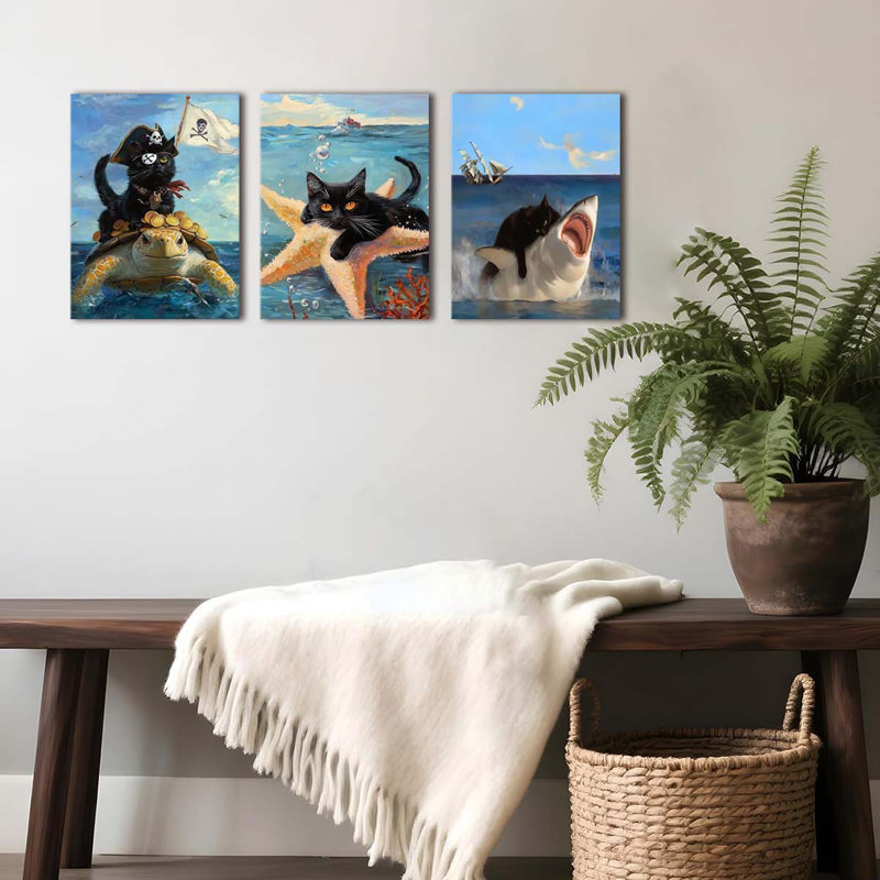 3 Piece Wrapped Canvas Print, 60cm H x 40cm W
