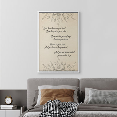 «You, encadré chambre à coucher principale», reproduction d'art sur toile