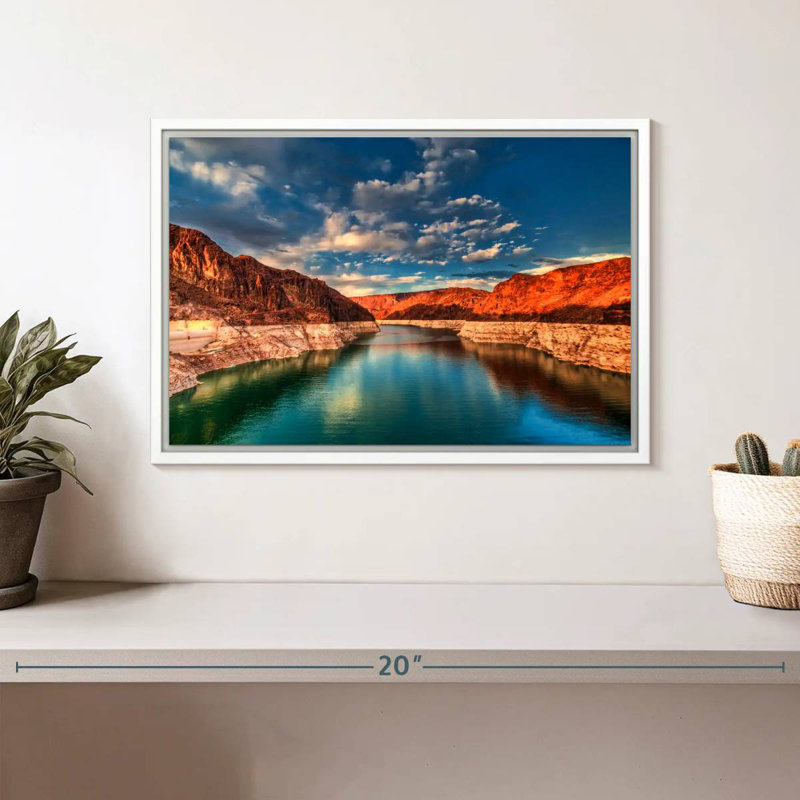 Hoover Dam, Lakeside Mountain, Cadre flottant blanc, 13 po x 9 po