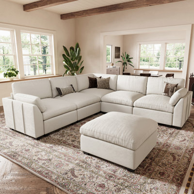Modular L-Shaped Sectional with Removable Ottoman 
