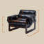 Chaise vintage rétro pour le salon, avec surface amovible et hydrofuge, structure en bois d'hévéa, espace primaire noir antique, assemblage rapide et démontage des dommages, cire à l'huile
