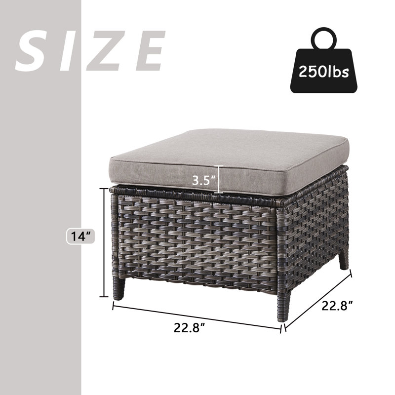 Tonry pour l'extérieur avec coussin, Gris, Gris