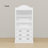 79.5'' H Vertical White Dining Cabinet Multi-Use Display Storage with 4 Drawers & Shelves