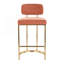 Tabouret de comptoir à hauteur fixe en métal doré et tissu - ensemble de 2-2139430062-2139430060