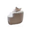 Canapé Anvy avec 3 coussins décoratifs, structure incurvée, velours côtelé beige 65 po-127849032
