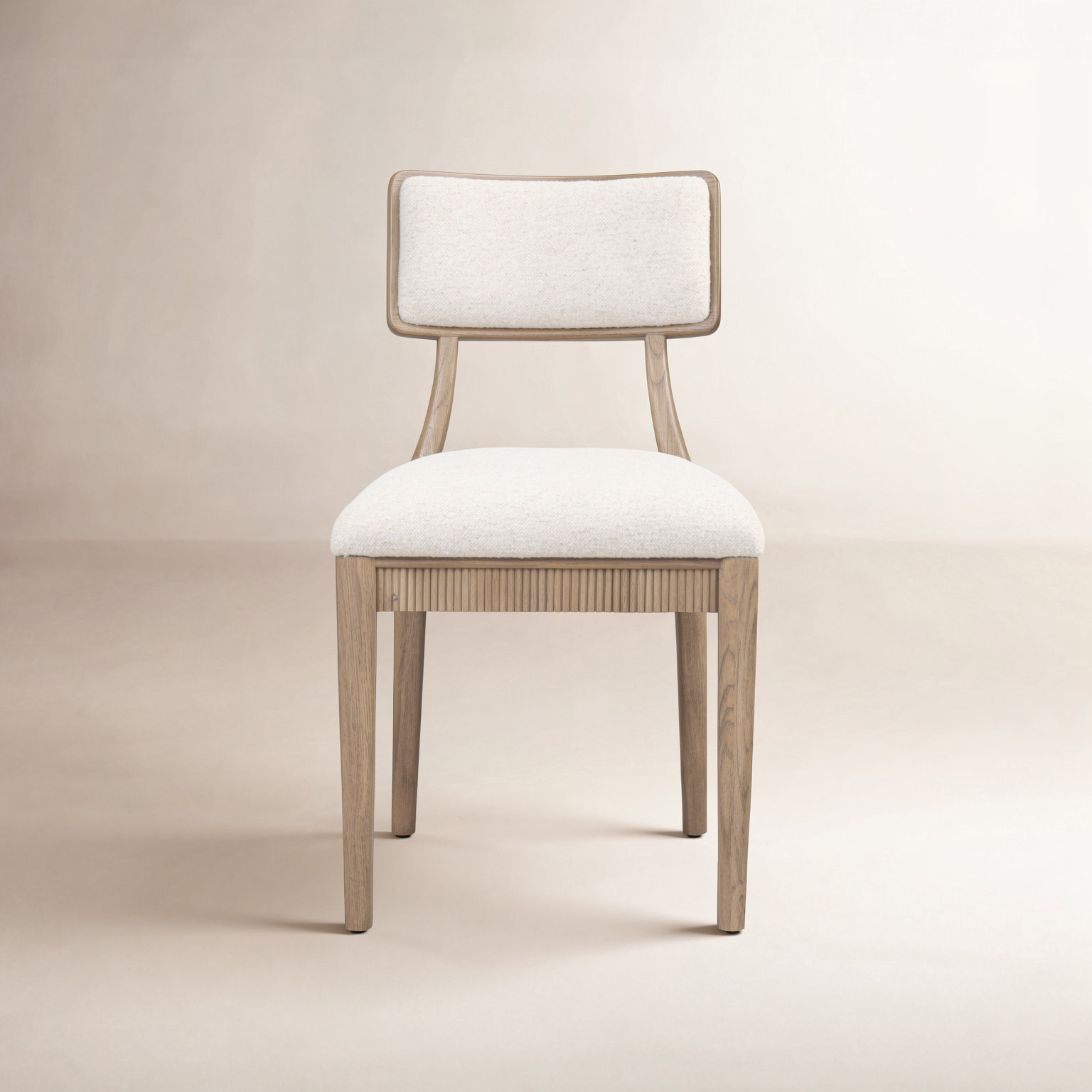 Tescott Genuine Leather Oak Side Chair, Charter Oatmeal